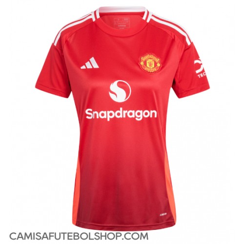 Camisa de time de futebol Manchester United Replicas 1º Equipamento Feminina 2024-25 Manga Curta